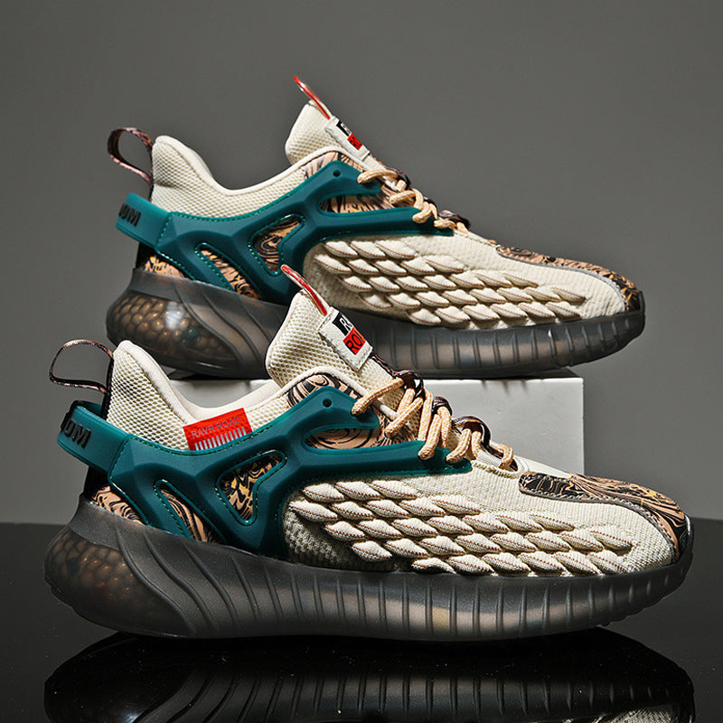 Zapatos de tendencia de palomitas de maíz para correr de malla deportiva casual para hombres