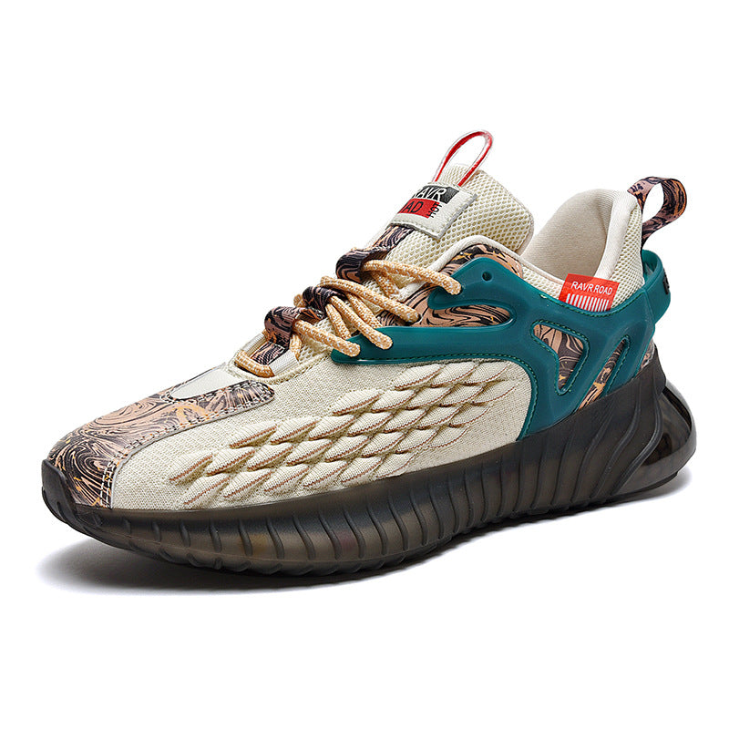 Zapatos de tendencia de palomitas de maíz para correr de malla deportiva casual para hombres