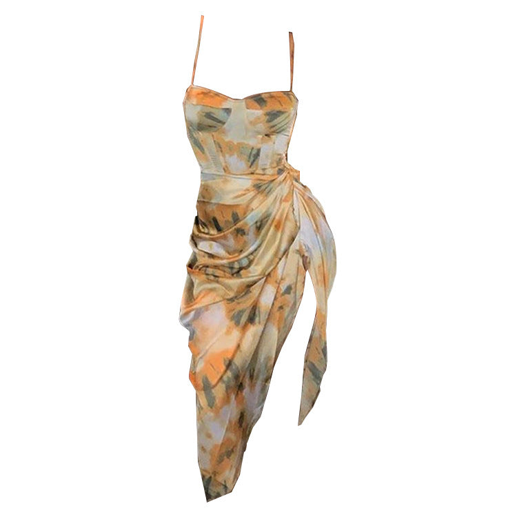 Robe imprimée irrégulière pour femme