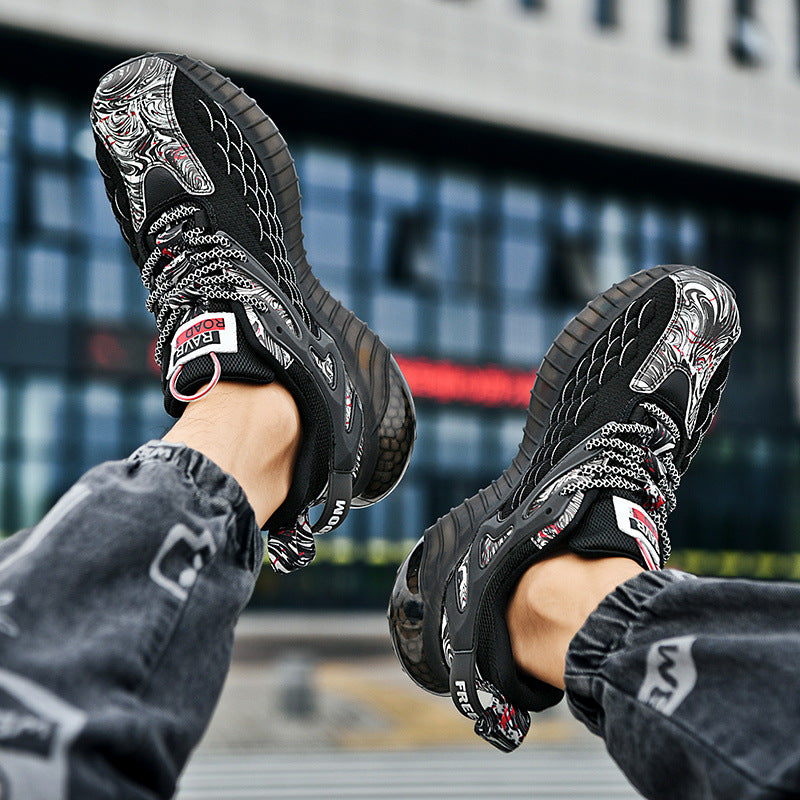 Zapatos de tendencia de palomitas de maíz para correr de malla deportiva casual para hombres