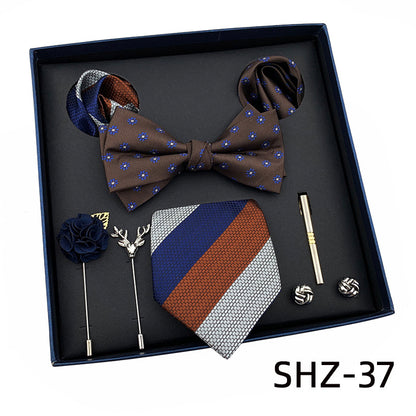 Men's Luxury Wedding Tie  Pocket Square Brooch Cuff