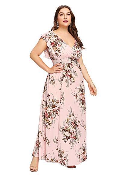 Robe d'impression à manches courtes en mousseline de soie pour femmes 
