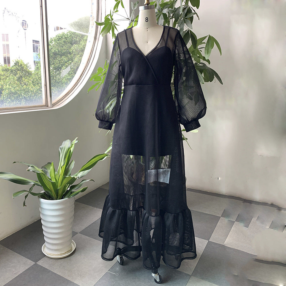 Vestido negro de talla grande