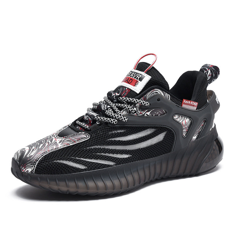 Zapatos de tendencia de palomitas de maíz para correr de malla deportiva casual para hombres