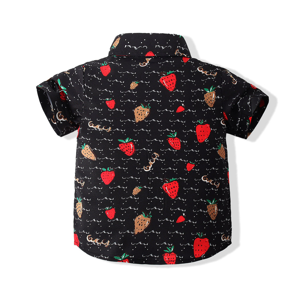Garçons à manches courtes fraise chemise short costume