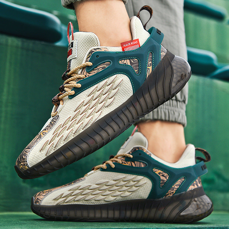Zapatos de tendencia de palomitas de maíz para correr de malla deportiva casual para hombres
