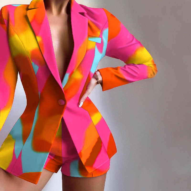 Temperament Slim Short Pants Two-piece Suit Dress