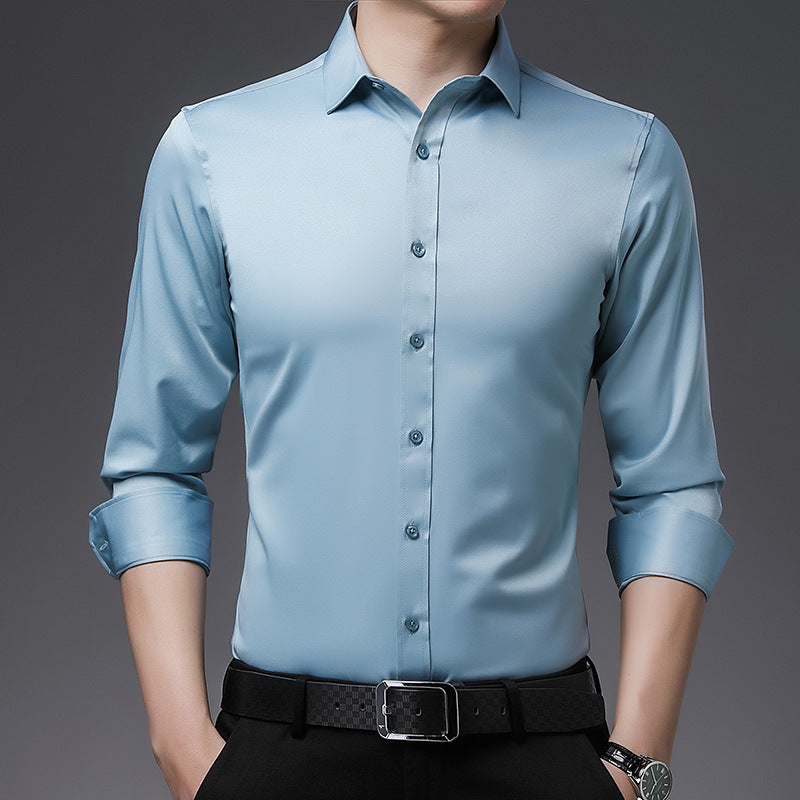 Camisa Business de manga larga de algodón para hombre 