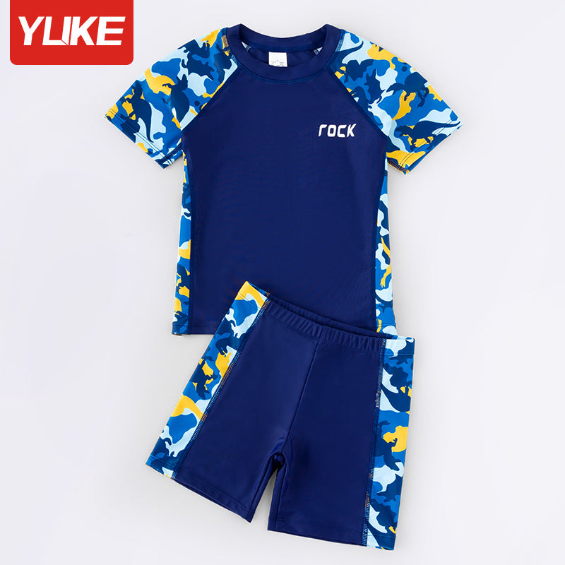 Maillot de bain pour enfants Maillot de bain fendu pour garçons Petit, moyen et grand Protection solaire pour enfants Maillot de bain à séchage rapide 2022 Maillot de bain en gros 