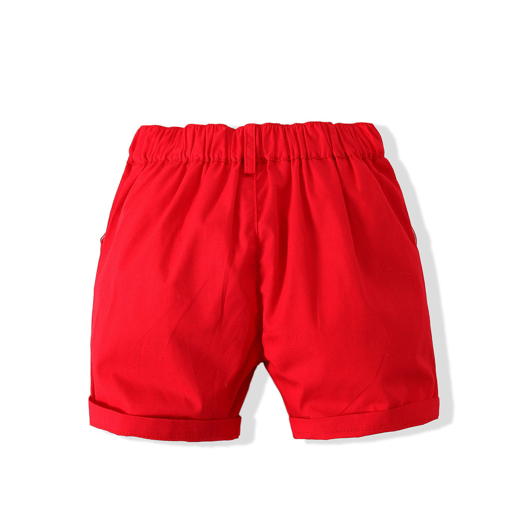 Garçons à manches courtes fraise chemise short costume