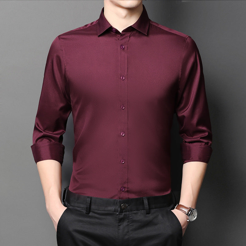 Camisa Business de manga larga de algodón para hombre 