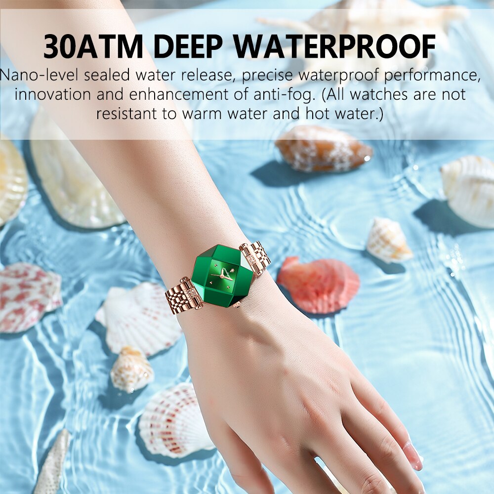 Women Fashion Green  Stainless Watches