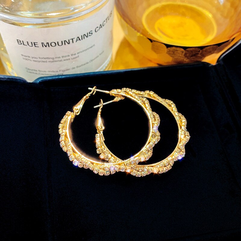 Real 925 Sterling Silver Needle Hoop Earrings for Women Jewelry Gold