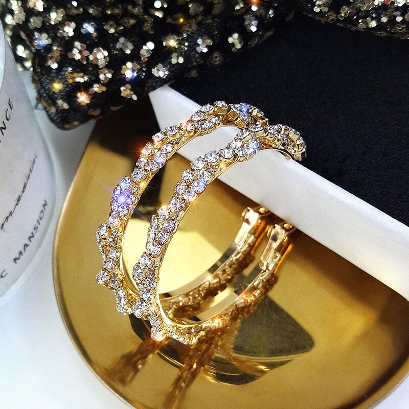 Real 925 Sterling Silver Needle Hoop Earrings for Women Jewelry Gold