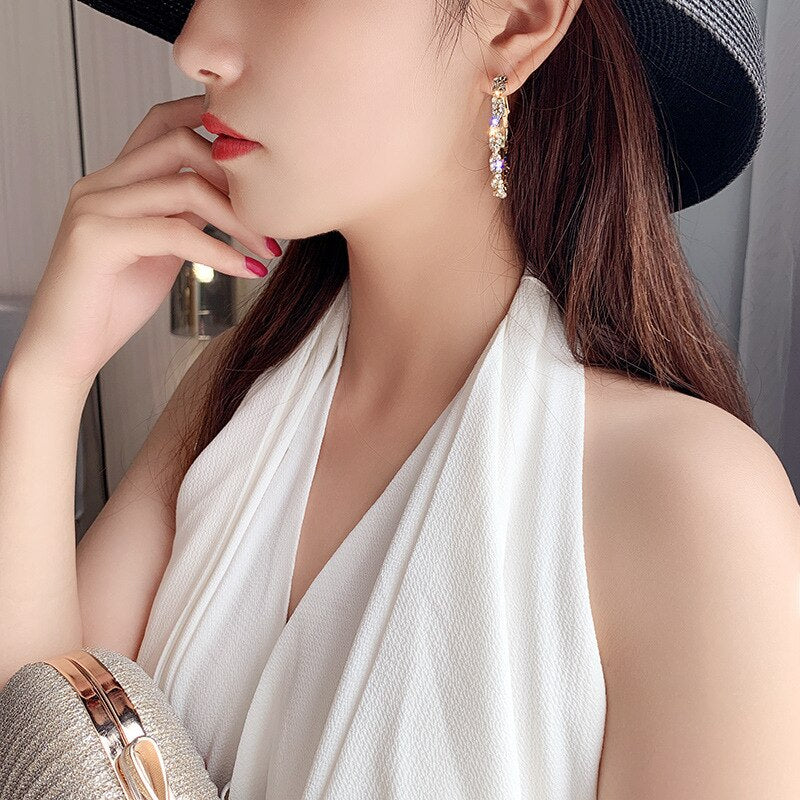 Real 925 Sterling Silver Needle Hoop Earrings for Women Jewelry Gold