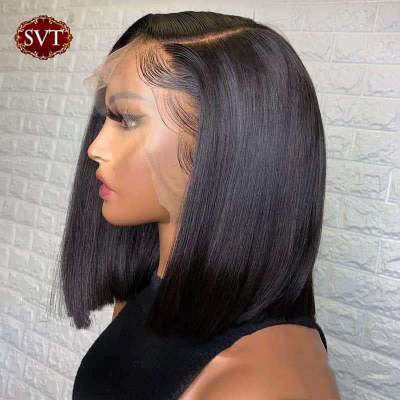 SVT Straight Hair Bob Pelucas Lace Front Pelucas de cabello humano Pre-arrancadas