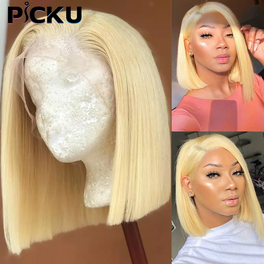 613 Transparent Lace Frontal Closure Wig Honey Blonde 613 Straight