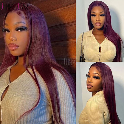 Burgundy Lace Front Human Hair Wigs 99J Human Hair Wig Brazilian