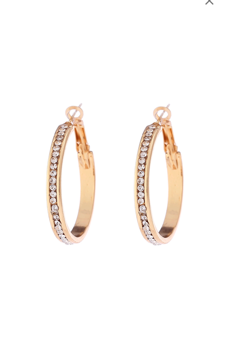 Fashion Inlaid Drill Hoop Earrings