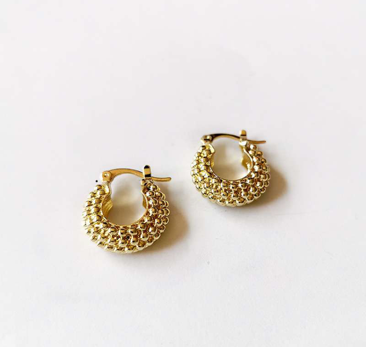 Boucles d'oreilles créoles rétro en métal pour femme