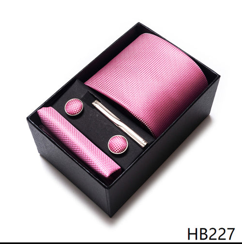 Colors Fashion Brand Tie Handkerchief Cufflink Set Necktie Box