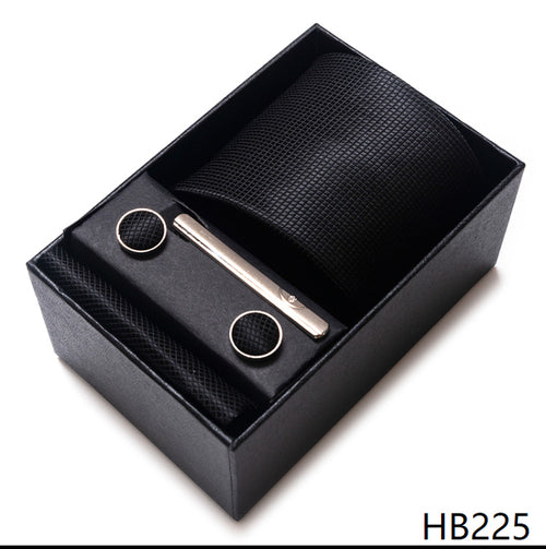 Colors Fashion Brand Tie Handkerchief Cufflink Set Necktie Box