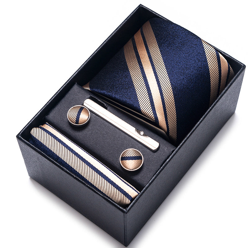 Colors Fashion Brand Tie Handkerchief Cufflink Set Necktie Box
