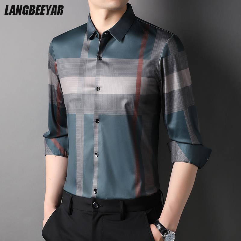 Camisa de rayas Slim Fit de lujo para hombre