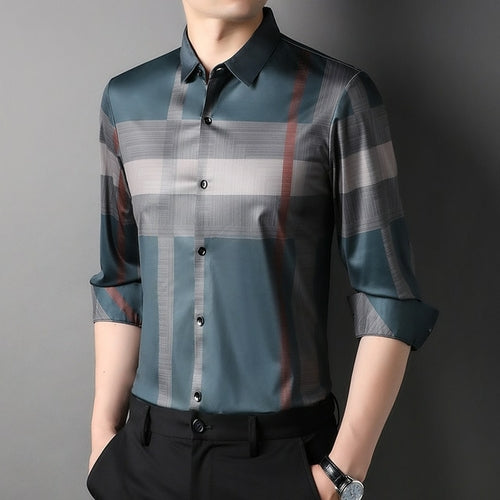 Camisa de rayas Slim Fit de lujo para hombre