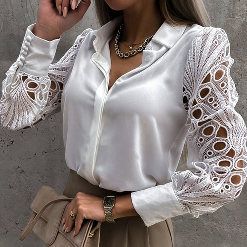 Lace Hollow Out Women Blouse