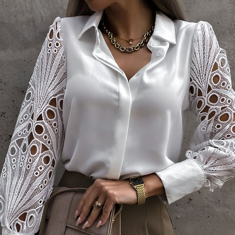 Lace Hollow Out Women Blouse