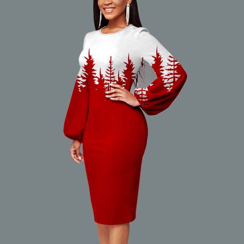 Vestido de fiesta elegante con estampado de hojaldre para mujer