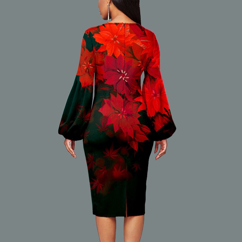 Vestido de fiesta elegante con estampado de hojaldre para mujer