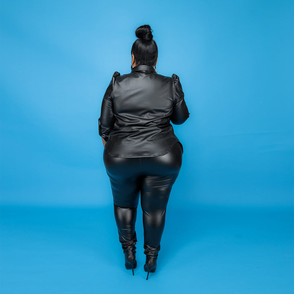 Fashion Plus Size Women's Two-Piece Suit