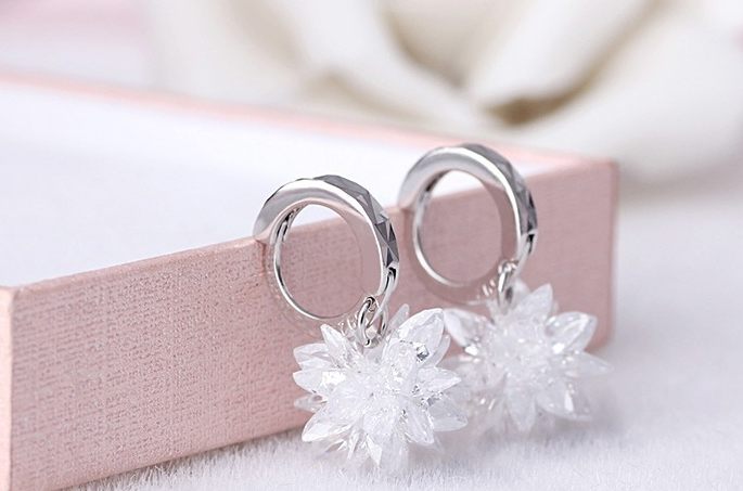 Nouvelle mode pure beauté glace boucles d'oreilles en argent 925 boucles d'oreilles hypoallergéniques qui ne se décolorent pas