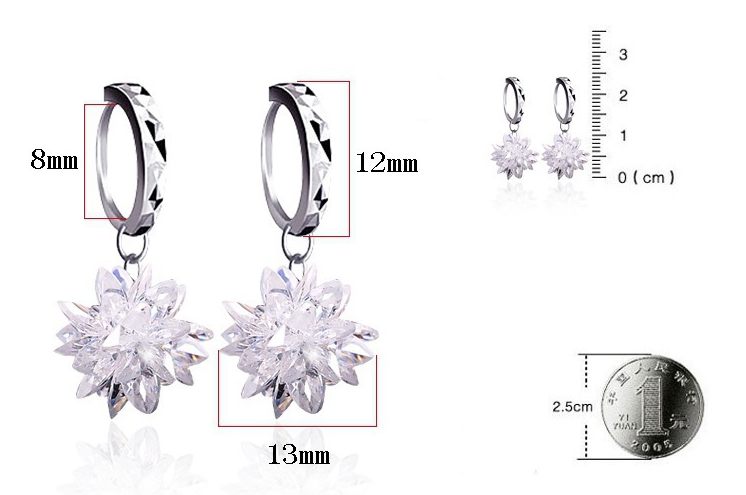 Nouvelle mode pure beauté glace boucles d'oreilles en argent 925 boucles d'oreilles hypoallergéniques qui ne se décolorent pas