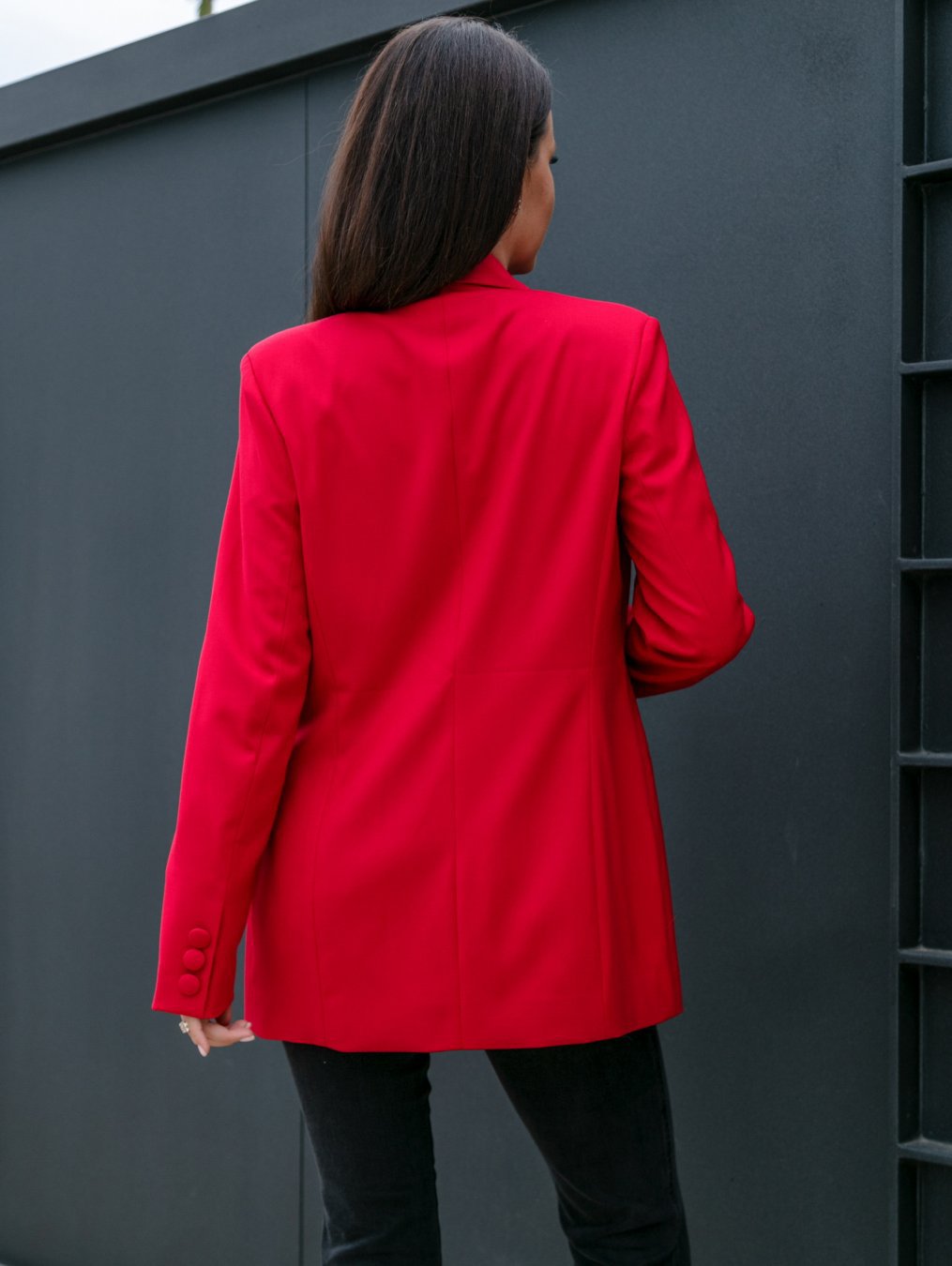 Long-sleeve Double-breasted Blazer