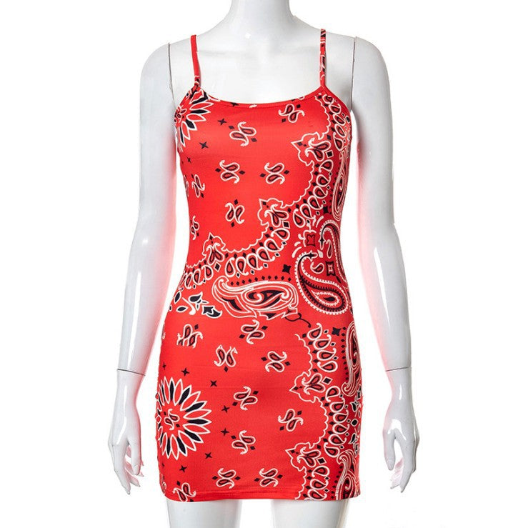 Cashew Flower Print Sling Dress