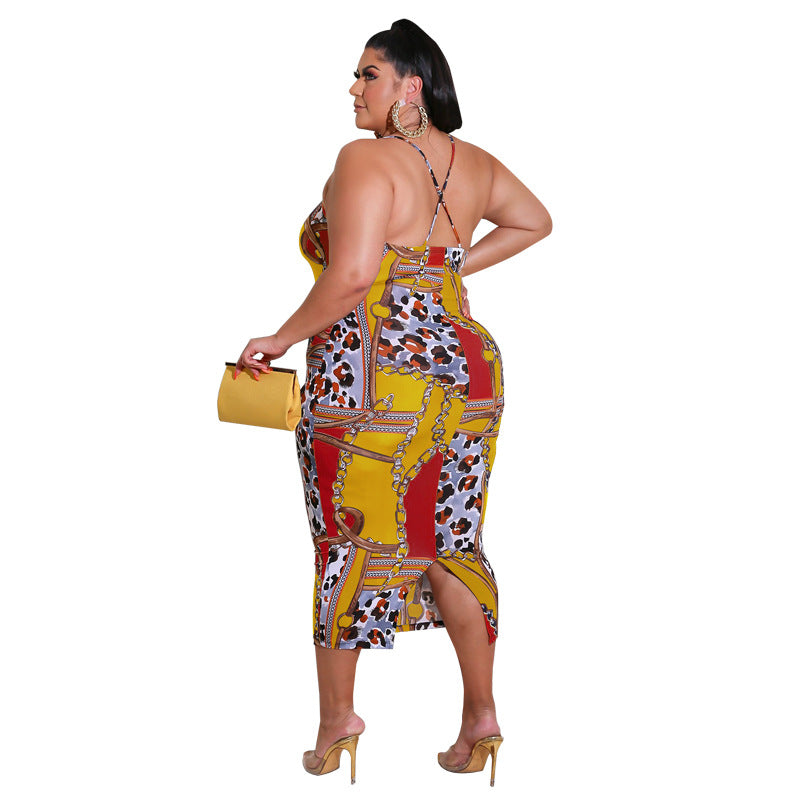 Nouvelle robe à bretelle imprimée pour femme