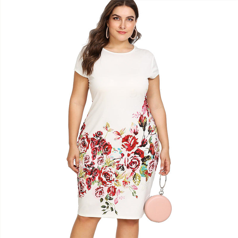 Robe slim polyvalente à imprimé numérique pour femmes