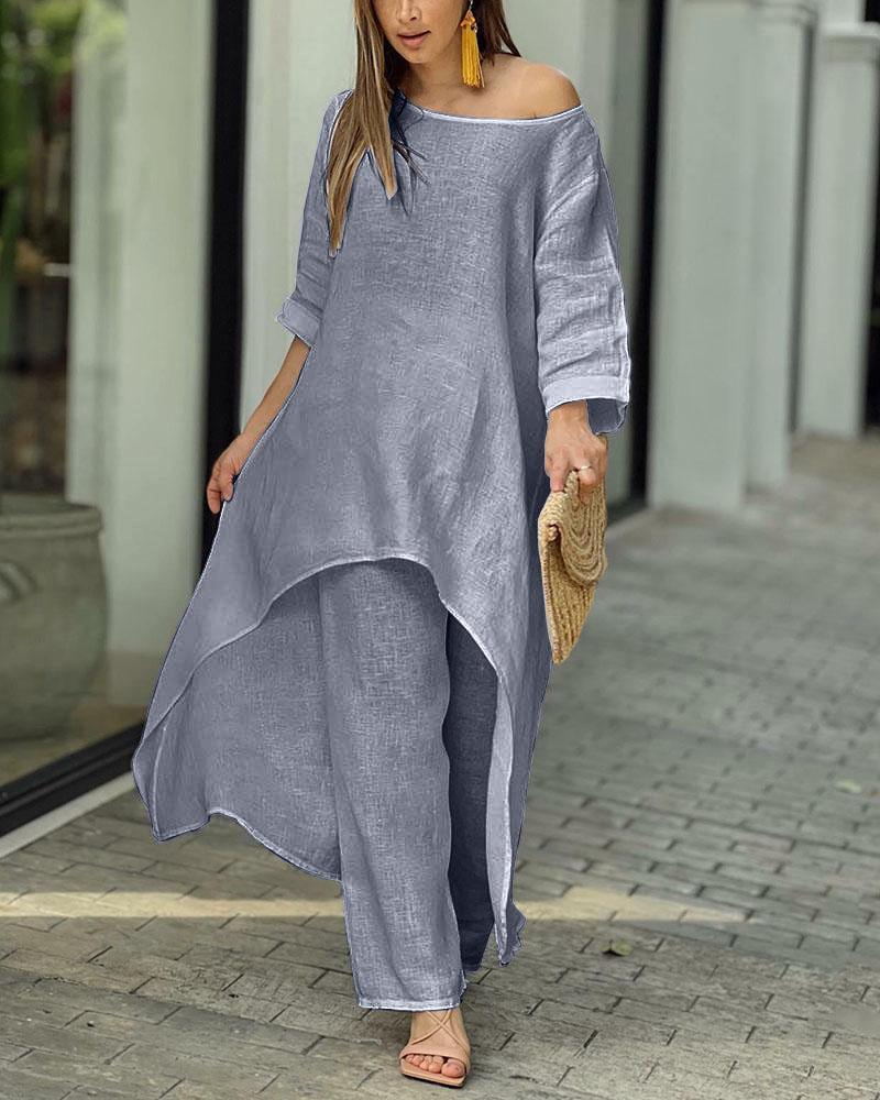 Women's Casual Loose Irregular Two Piece Suit