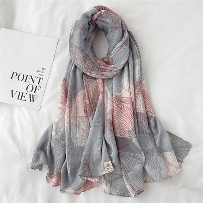 Fake Travel Shawl Geometric Plaid Scarf