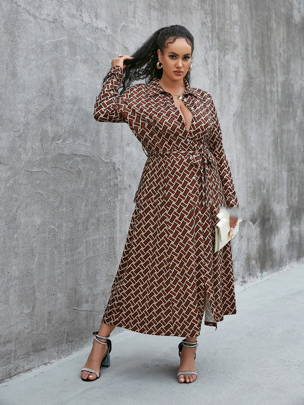 Robe longue Temperament Commuter avec cordon de serrage