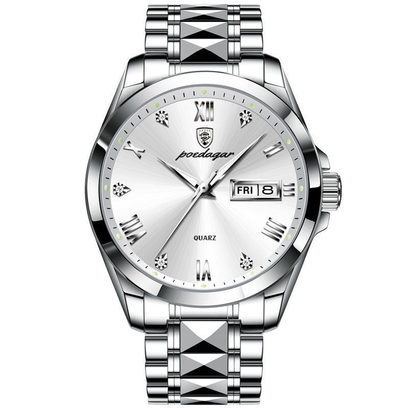 Montre pour homme à double calendrier lumineux et étanche importée certifiée suisse