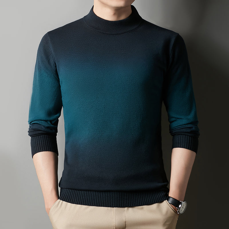 Men's Smudged Half Turtleneck Sweater Bottoming Shirt