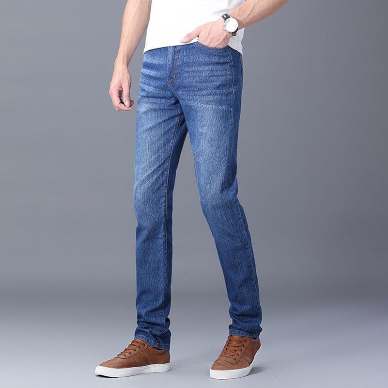 Jeans ajustados rectos de negocios para hombre