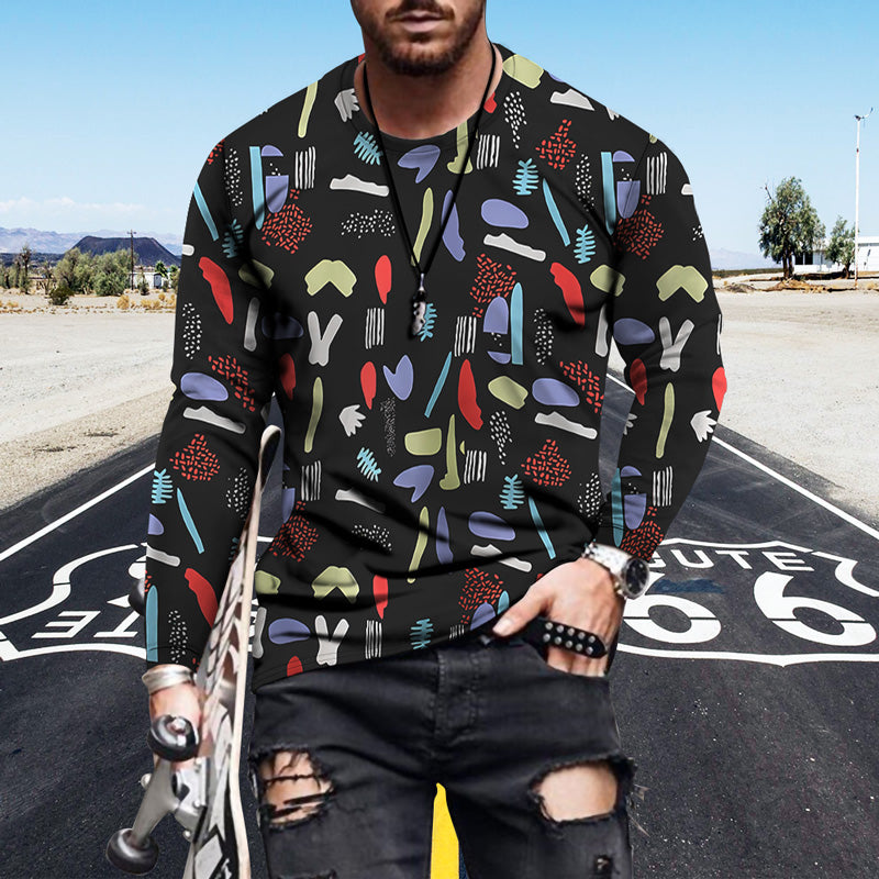 Nouveau produit T-shirt à manches longues pour hommes à impression numérique