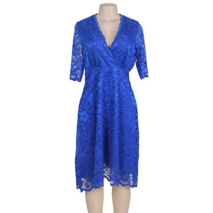 Fashion Lace Half Sleeve Mid Length Dress For Women