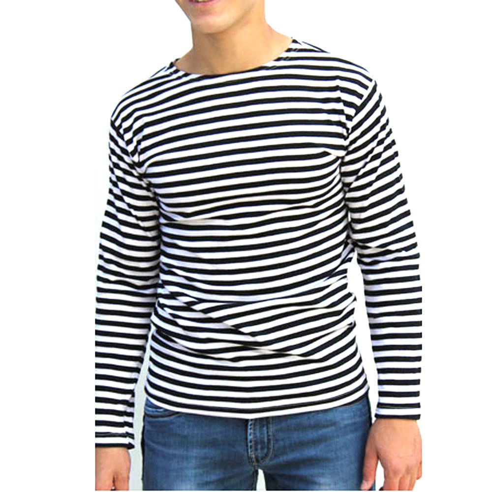 Street Trend Spliced ​​T-shirt à rayures pour homme