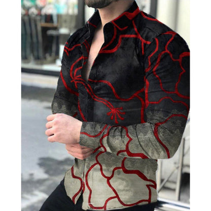 Camisa casual de hombre con estampado de posicionamiento digital